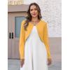 image:imageZeagoo Cropped Cardigan Sweaters for Women Long Sleeve Knit Open Front Bolero Shrug for DressesYellow