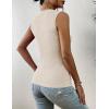 image:imageZeagoo Womens High Neck Tank Top 2026 Summer Casual Ribbed Knit Slim Fitted Basic Textured Sleeveless Shirts2 Pack Blue  Beige