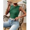 image:imageZeagoo Womens High Neck Tank Top 2026 Summer Casual Ribbed Knit Slim Fitted Basic Textured Sleeveless ShirtsGreen