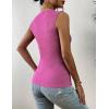 image:imageZeagoo Womens High Neck Tank Top 2026 Summer Casual Ribbed Knit Slim Fitted Basic Textured Sleeveless ShirtsHot Pink