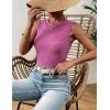 image:imageZeagoo Womens High Neck Tank Top 2026 Summer Casual Ribbed Knit Slim Fitted Basic Textured Sleeveless ShirtsHot Pink