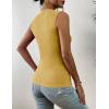 image:imageZeagoo Womens High Neck Tank Top 2026 Summer Casual Ribbed Knit Slim Fitted Basic Textured Sleeveless ShirtsYellow
