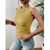 image:imageZeagoo Womens High Neck Tank Top 2026 Summer Casual Ribbed Knit Slim Fitted Basic Textured Sleeveless ShirtsYellow