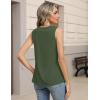 image:imageZeagoo Womens Tank Tops Pleated V Neck Business Casual Sleeveless Blouse Trendy Dressy Textured Summer Work ShirtsArmy Green