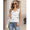 image:imageZeagoo Womens Tank Tops Pleated V Neck Business Casual Sleeveless Blouse Trendy Dressy Textured Summer Work ShirtsBf290 Floral