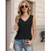 image:imageZeagoo Womens Tank Tops Pleated V Neck Business Casual Sleeveless Blouse Trendy Dressy Textured Summer Work ShirtsBlack