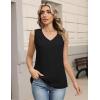 image:imageZeagoo Womens Tank Tops Pleated V Neck Business Casual Sleeveless Blouse Trendy Dressy Textured Summer Work ShirtsBlack