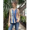image:imageZeagoo Womens Tank Tops Pleated V Neck Business Casual Sleeveless Blouse Trendy Dressy Textured Summer Work ShirtsCx289 Striped
