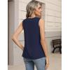 image:imageZeagoo Womens Tank Tops Pleated V Neck Business Casual Sleeveless Blouse Trendy Dressy Textured Summer Work ShirtsNavy Blue
