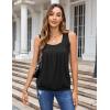 image:imageZeagoo Womens Tank Tops Summer Sleeveless Loose Fit Square Neck Pleated Shirts Banded Basic Casual Trendy ClothesBblack