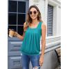 image:imageZeagoo Womens Tank Tops Summer Sleeveless Loose Fit Square Neck Pleated Shirts Banded Basic Casual Trendy ClothesBcadetblue