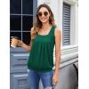 image:imageZeagoo Womens Tank Tops Summer Sleeveless Loose Fit Square Neck Pleated Shirts Banded Basic Casual Trendy ClothesBgreen