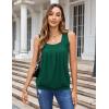 image:imageZeagoo Womens Tank Tops Summer Sleeveless Loose Fit Square Neck Pleated Shirts Banded Basic Casual Trendy ClothesBgreen