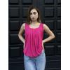 image:imageZeagoo Womens Tank Tops Summer Sleeveless Loose Fit Square Neck Pleated Shirts Banded Basic Casual Trendy ClothesBhotpink