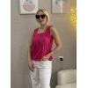 image:imageZeagoo Womens Tank Tops Summer Sleeveless Loose Fit Square Neck Pleated Shirts Banded Basic Casual Trendy ClothesBhotpink