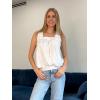image:imageZeagoo Womens Tank Tops Summer Sleeveless Loose Fit Square Neck Pleated Shirts Banded Basic Casual Trendy ClothesBwhite