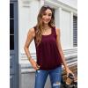 image:imageZeagoo Womens Tank Tops Summer Sleeveless Loose Fit Square Neck Pleated Shirts Banded Basic Casual Trendy ClothesBwine Red