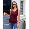 image:imageZeagoo Womens Tank Tops Summer Sleeveless Loose Fit Square Neck Pleated Shirts Banded Basic Casual Trendy ClothesBwine Red