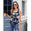 image:imageZeagoo Womens Tank Tops Summer Sleeveless Loose Fit Square Neck Pleated Shirts Banded Basic Casual Trendy ClothesFwhite Floret