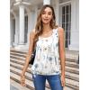 image:imageZeagoo Womens Tank Tops Summer Sleeveless Loose Fit Square Neck Pleated Shirts Banded Basic Casual Trendy ClothesPattern Bf290