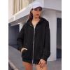 image:imageZeagoo Zip Up Hoodie Womens Fashion Fleece Jacket Hoodies Oversized Black