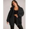image:imageZeagoo Zip Up Hoodie Womens Fashion Fleece Jacket Hoodies Oversized Black