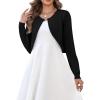 image:imageZeagoo Cropped Cardigan Sweaters for Women Long Sleeve Knit Open Front Bolero Shrug for DressesAblack