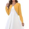 image:imageZeagoo Cropped Cardigan Sweaters for Women Long Sleeve Knit Open Front Bolero Shrug for DressesYellow