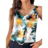 image:imageZeagoo Women 2026 Silk Satin Tank Top Casual V Neck Camisole Blouses Loose Sleeveless Cami Basic Tank ShirtZtie Dye Flower