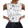 image:imageZeagoo Womens High Neck Tank Top 2026 Summer Casual Ribbed Knit Slim Fitted Basic Textured Sleeveless ShirtsBf112