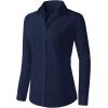 image:imageZeagoo Womens Button Down Shirts Long Sleeve V Neck Tops Wrinkle Free Collared Work Office Solid Blouses Corset TopsNavy Blue