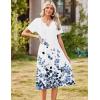 image:imageZeagoo Summer Dresses for Women 2026 Casual Short Sleeve Aline Midi Dress with Pocket Flowy Pleated Tshirt Beach SundressWf118