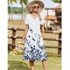 image:imageZeagoo Summer Dresses for Women 2026 Casual Short Sleeve Aline Midi Dress with Pocket Flowy Pleated Tshirt Beach SundressWf118