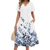 image:imageZeagoo Summer Dresses for Women 2026 Casual Short Sleeve Aline Midi Dress with Pocket Flowy Pleated Tshirt Beach SundressWf118