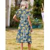 image:imageZeagoo Summer Dresses for Women 2026 Casual Short Sleeve Aline Midi Dress with Pocket Flowy Pleated Tshirt Beach SundressWf139