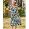 image:imageZeagoo Summer Dresses for Women 2026 Casual Short Sleeve Aline Midi Dress with Pocket Flowy Pleated Tshirt Beach SundressWf139