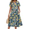 image:imageZeagoo Summer Dresses for Women 2026 Casual Short Sleeve Aline Midi Dress with Pocket Flowy Pleated Tshirt Beach SundressWf139