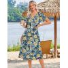 image:imageZeagoo Summer Dresses for Women 2026 Casual Short Sleeve Aline Midi Dress with Pocket Flowy Pleated Tshirt Beach SundressWf139