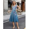 image:imageZeagoo Sundresses Dresses for Women 2026 Summer Sleeveless V Neck Casual Midi Tank Beach Vacation Dresses with PocketsBf171
