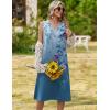 image:imageZeagoo Sundresses Dresses for Women 2026 Summer Sleeveless V Neck Casual Midi Tank Beach Vacation Dresses with PocketsBf171