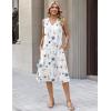 image:imageZeagoo Sundresses Dresses for Women 2026 Summer Sleeveless V Neck Casual Midi Tank Beach Vacation Dresses with PocketsBf290