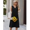image:imageZeagoo Sundresses Dresses for Women 2026 Summer Sleeveless V Neck Casual Midi Tank Beach Vacation Dresses with PocketsBlack