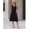image:imageZeagoo Sundresses Dresses for Women 2026 Summer Sleeveless V Neck Casual Midi Tank Beach Vacation Dresses with PocketsBlack