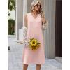 image:imageZeagoo Sundresses Dresses for Women 2026 Summer Sleeveless V Neck Casual Midi Tank Beach Vacation Dresses with PocketsJh1