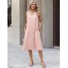 image:imageZeagoo Sundresses Dresses for Women 2026 Summer Sleeveless V Neck Casual Midi Tank Beach Vacation Dresses with PocketsJh1