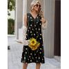 image:imageZeagoo Sundresses Dresses for Women 2026 Summer Sleeveless V Neck Casual Midi Tank Beach Vacation Dresses with PocketsJh601