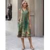 image:imageZeagoo Sundresses Dresses for Women 2026 Summer Sleeveless V Neck Casual Midi Tank Beach Vacation Dresses with PocketsMz840