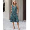 image:imageZeagoo Sundresses Dresses for Women 2026 Summer Sleeveless V Neck Casual Midi Tank Beach Vacation Dresses with PocketsMz911