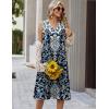 image:imageZeagoo Sundresses Dresses for Women 2026 Summer Sleeveless V Neck Casual Midi Tank Beach Vacation Dresses with PocketsMz924