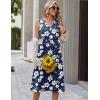 image:imageZeagoo Sundresses Dresses for Women 2026 Summer Sleeveless V Neck Casual Midi Tank Beach Vacation Dresses with PocketsSf157